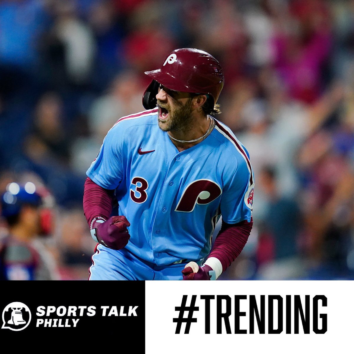 sportstalkphl's tweet photo. Phillies 1B Bryce Harper is nearing a return from a wrist injury.
Unless there’s a setback, the expectation is to have Harper in the lineup on Monday night against the Padres at Citizens Bank Park.
#mlb #Phillies #ringthebell #brycehaper #trending #news https://t.co/LFmoYjBWe0