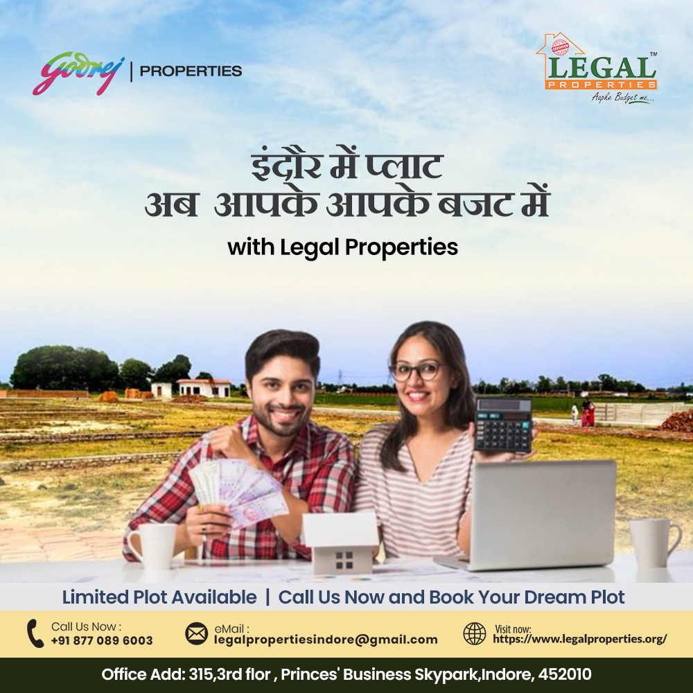 🏠 इंदौर में प्लॉट अब आपके बजट में — सिर्फ Legal Properties के साथ!
🌟 Smart Investment. Great Location. Trusted Name.

📞 Call Now: +91 8770896003
🌐 Visit: zurl.co/qQxDi 

#LegalProperties #GodrejProperties #IndorePlots #SmartInvestment #BudgetPlots