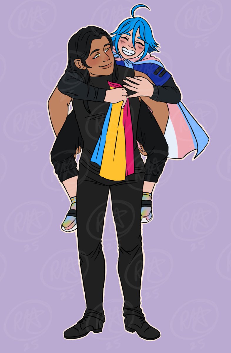 Rinisaurus's tweet image. Commission for @thisignitedchaos 
Thank you for giving me the joy of drawing these characters
Anubis and Yugiri 🏳️‍🌈🏳️‍⚧️