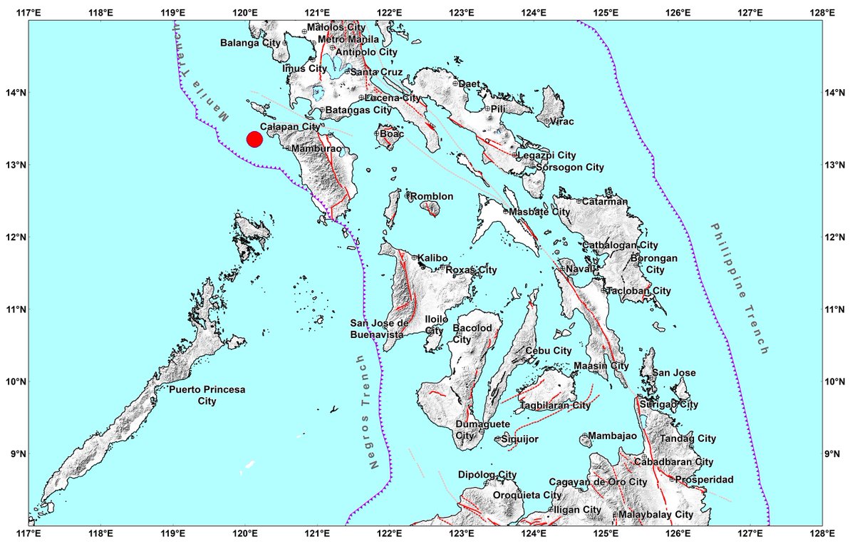 #EarthquakePH #EarthquakeOccidentalMindoro
Earthquake Information No.1
Date and Time: 28 June 2025 - 09:25 AM
Magnitude = 2.7
Depth = 008 km
Location = 13.34°N, 120.14°E - 036 km S 77° W of Paluan (Occidental Mindoro)

earthquake.phivolcs.dost.gov.ph/2025_Earthquak…
