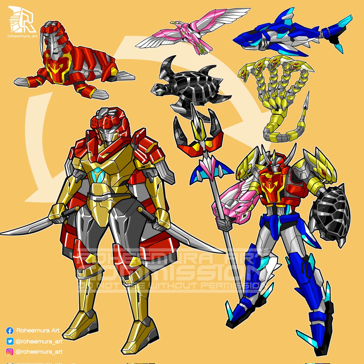 roheemura_art's tweet image. Comms are closed, but I’m working through some backlog pieces. Here’s Walrus Battlemode for @alezcoxiii
Like the White Tigerzord or Red Dragon Thunderzord, the Walrus Zord can shift into its own humanoid battlemode.
#PowerRangers #Tokusatsu #SuperSentai