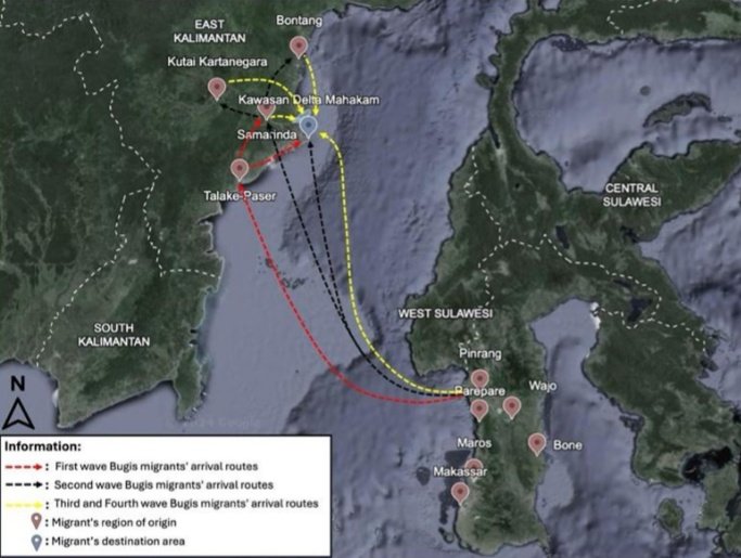 Gelombang migrasi orang Bugis ke Delta Mahakam pada abad ke-20 hingga awal abad ke-21

Melarikan diri dari kekacauan perang saudara pada masa kolonial, dan pemberontakan DI/TII pasca kemerdekaan menjadi faktor pendorong utama migrasi