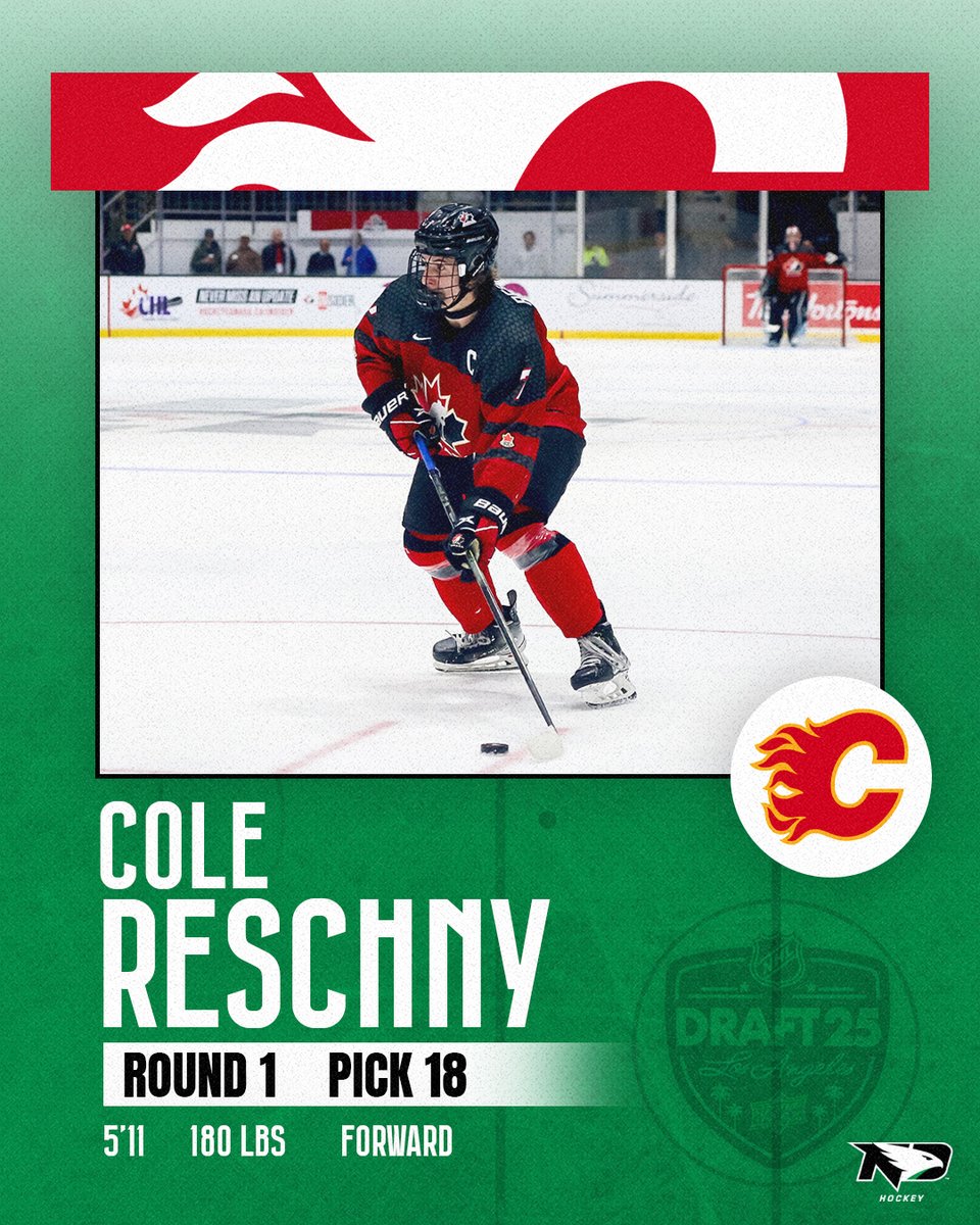 Congrats to Cole Reschny on being selected 18th overall by the Calgary Flames! 

#UNDproud | #LGH