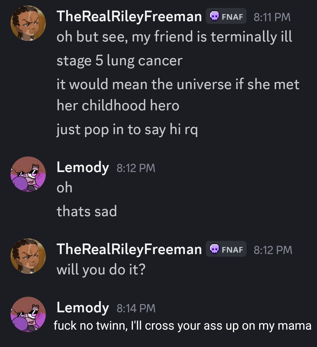 Today, popular FNF composer <a href="/L3m0dy/">Lem0dy 🏳️‍⚧️</a>, has made some meany comments that hurt my feelings