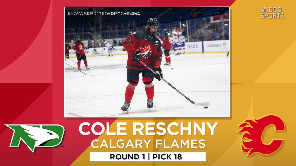 MidcoSports's tweet image. Congrats toย @undmhockey incoming freshmanย Cole Reschny, on being selected 18th overall by @NHLFlames in the 2025 @NHL Draft!
ย
@ColeReschny7 | #MidcoSports | #UNDproud | #Flames | #LGH | @UNDsports | @UofNorthDakota
