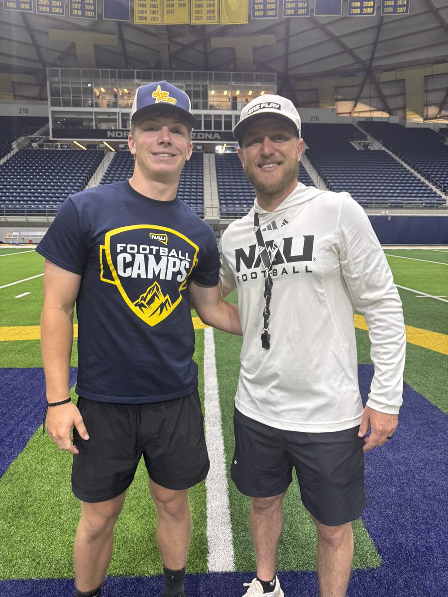 SebastianMiles0's tweet image. I won the Punt Comp with back to back 60yd punts at the @NAU_Football Specialist Camp. Thank you to @CoachRobNAU and @realbenyd for taking the time to talk to me and running a great camp! #oneplay
@ThomasLee919 @ThePuntFactory @Chris_Sailer @GP_Recruiting @LeeTwitbeck…