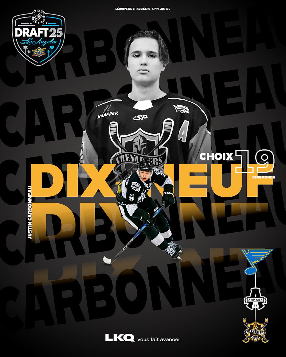 Chevaliers de Lévis (@chevaliersaaa) on Twitter photo Justin Carbonneau est repêché par les <a href="/StLouisBlues/">St. Louis Blues</a>! 🗡️
<a href="/LHM18AAAQ/">Ligue de hockey M18 AAA du Québec</a> Justin Carbonneau est repêché par les <a href="/StLouisBlues/">St. Louis Blues</a>! 🗡️
<a href="/LHM18AAAQ/">Ligue de hockey M18 AAA du Québec</a>