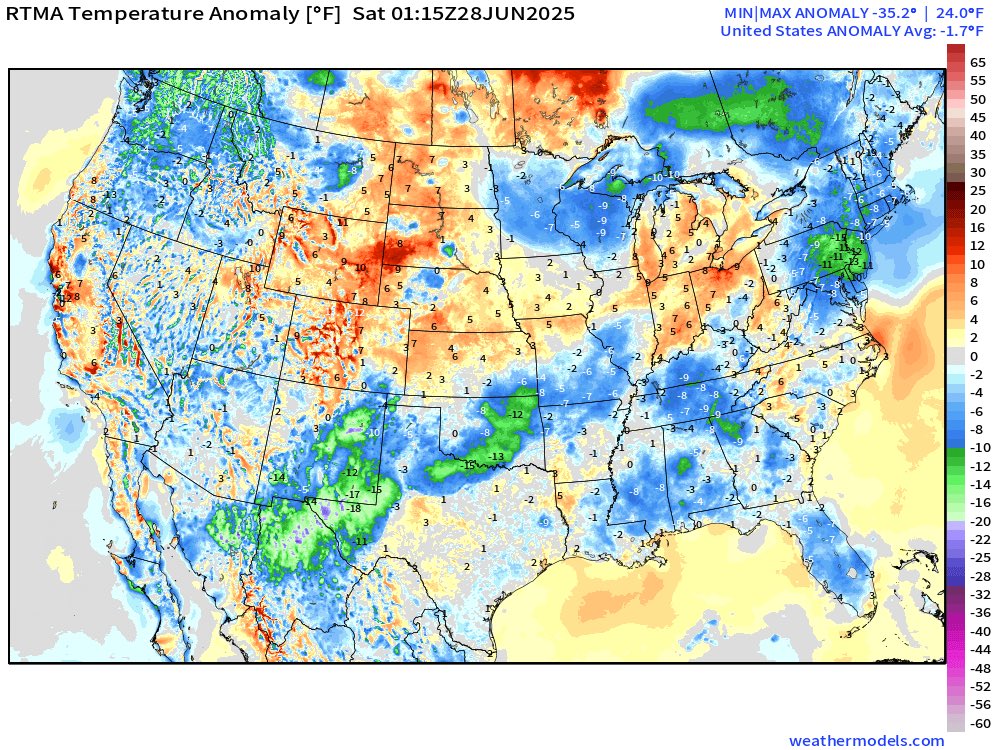 The heatwave is effectively over.

I guess the atmosphere ran out of the so-called “climate fuel.” ⛽️ 

The high in D.C. today was only 72°.

23° cooler than yesterday thanks to a bit of cloud cover and light showers. 🌧️