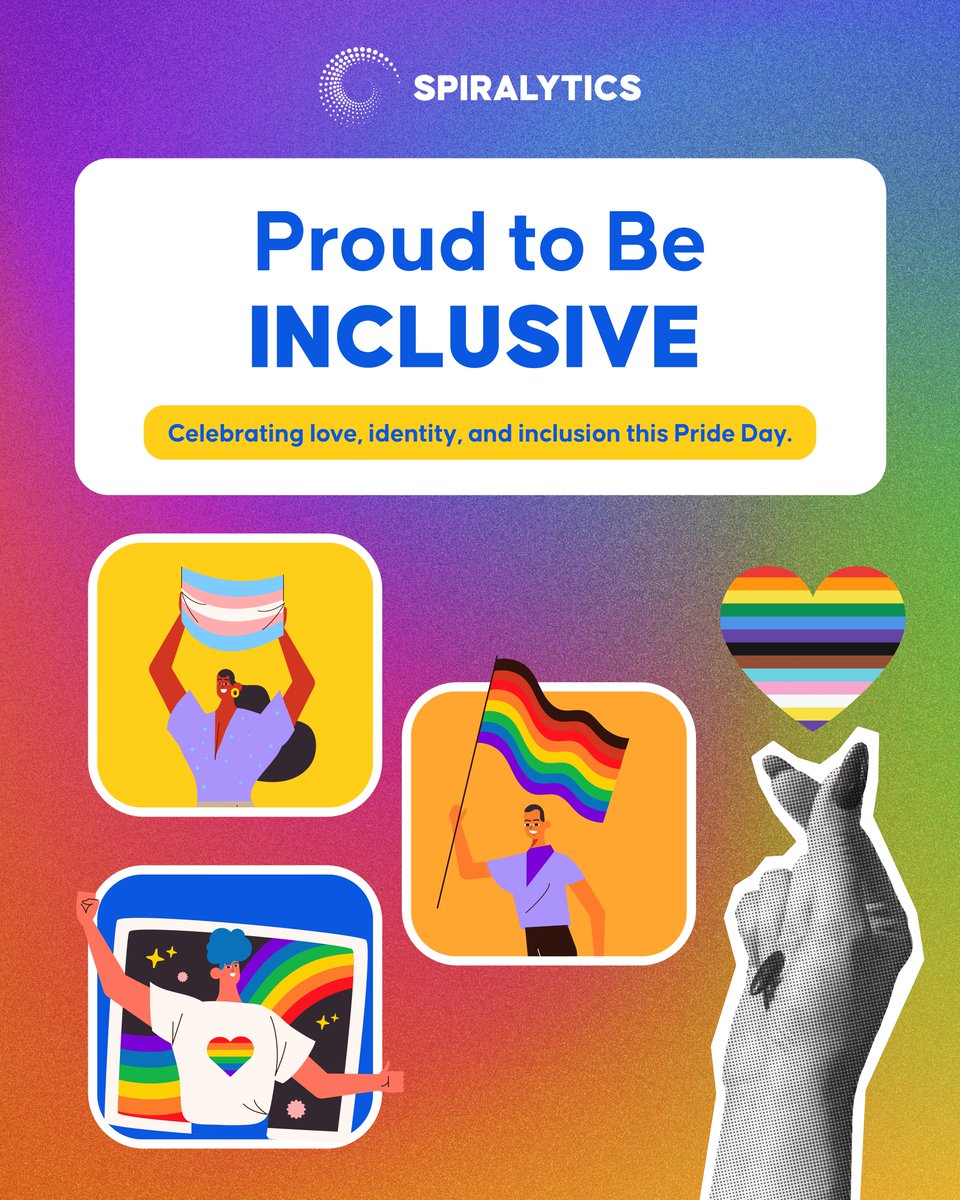 Spiralytics's tweet image. We know that true inclusion fuels creativity and connection. This Pride Day, we celebrate the strength that comes from embracing every identity. We’re proud to stand with the LGBTQIA+ community today and every day.

#PrideDay2025 #WorkWithPride