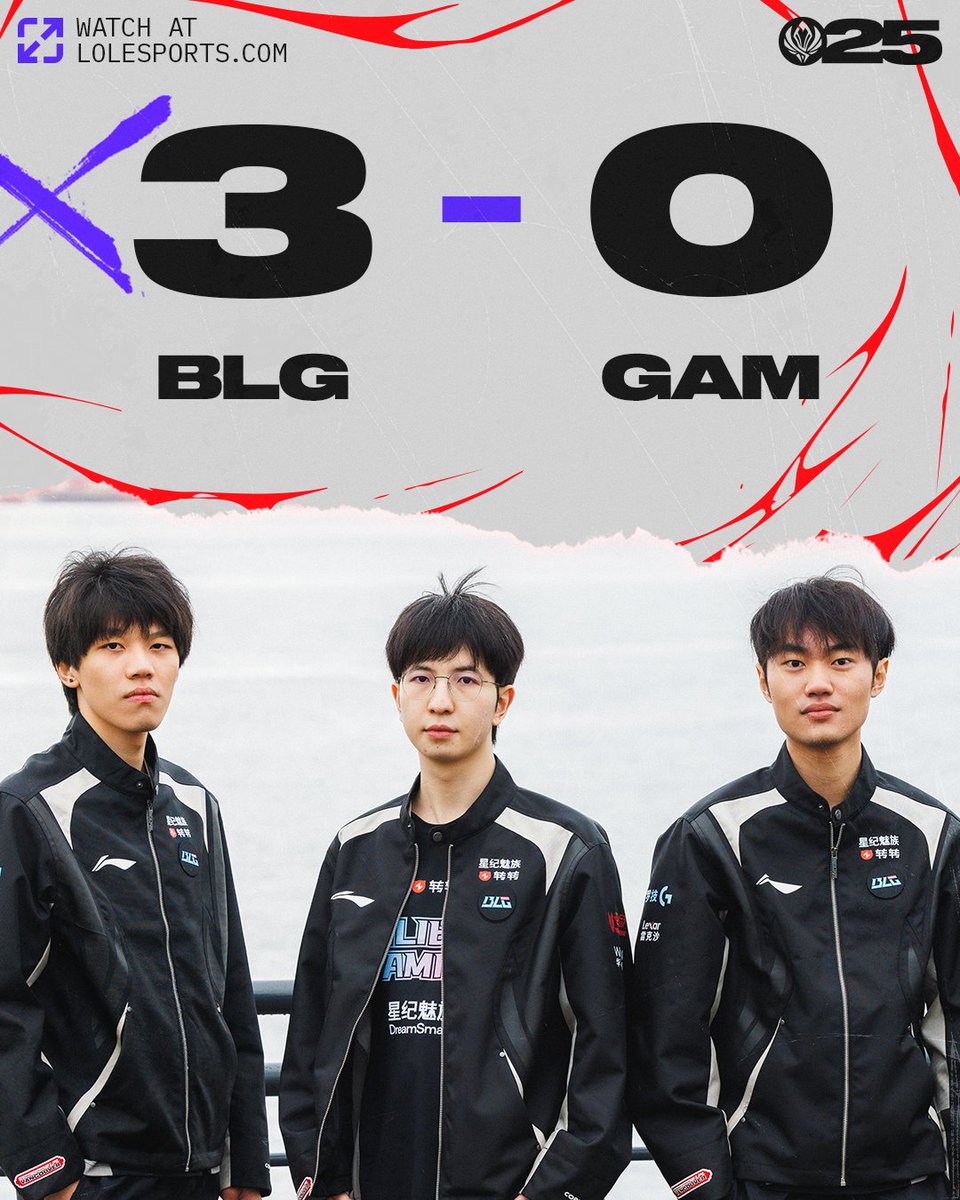 lolesports's tweet photo. 3⃣-0⃣

@BilibiliGaming defeat @GAMesportsVN! #MSI2025 https://t.co/OwXB9xdLYD