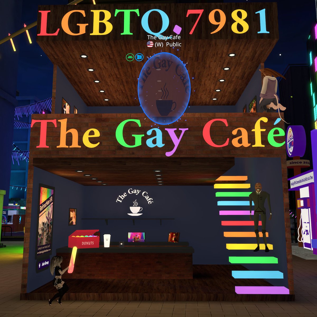 Refractionvr's tweet image. We have a booth at @PJKT_COM ! Come climb the Gay Stairs to get to The Gay Cafe.
vrch.at/58430z0d
#VRCPride2025