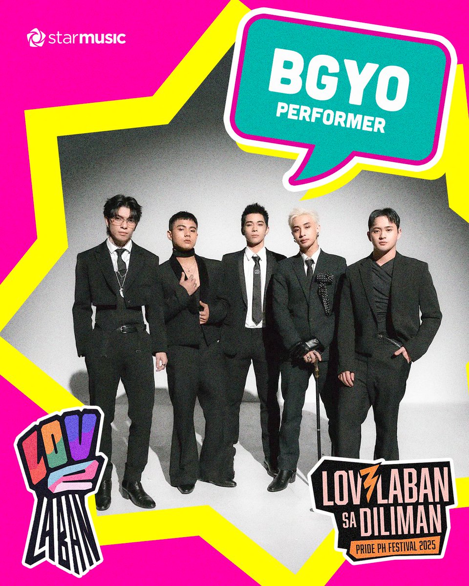 Pride is not a secret. Pride is a protest!
Aatake sa #LOV3LABAN ang mga artists from #ABSCBNMusic!

⚡️Catch them perform with love and pride later:

<a href="/1621ph/">1621ph</a> - #LoveLabanSaAraneta
<a href="/bgyo_ph/">BGYO_PH</a> - #LoveLabanSaDiliman

SEE YOU THERE! HAPPY PRIDE, KAPAMILYA! 🌈

LOV3LABAN 2025
Pride PH