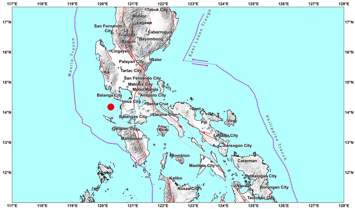 #EarthquakePH #EarthquakeBataan
Earthquake Information No.1
Date and Time: 28 June 2025 - 09:50 AM
Magnitude = 1.9
Depth = 090 km
Location = 14.17°N, 120.27°E - 038 km S 39° W of Mariveles (Bataan)

earthquake.phivolcs.dost.gov.ph/2025_Earthquak…