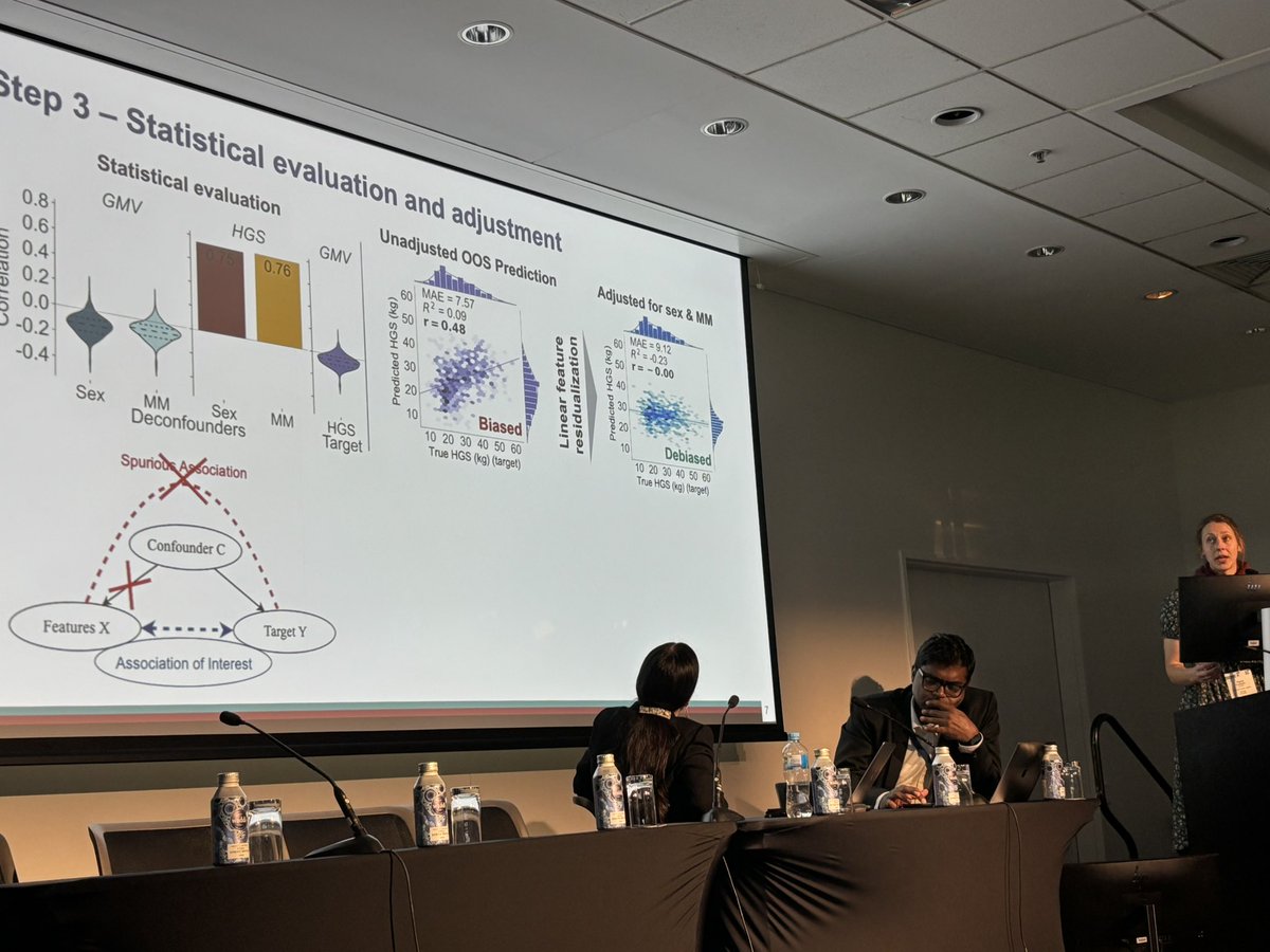 Vera Komeyer <a href="/OHBM/">OHBM</a> 
🔥a collider is affected by both features and the target so you should not correct for it - you should create a directed acyclic graph to identify relevant variables and known or conceivable causes ; then identify deconfounders, which are a sufficient subset
