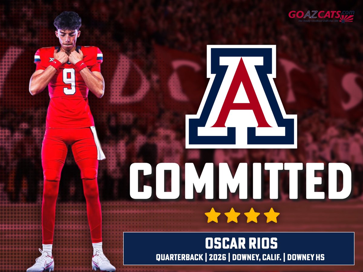 "The embrace of the culture, the Latino culture, the (official visit) weekend we had was just amazing.”

Four-star Oscar Rios is headed to Tucson as OC Seth Doege has his QB of the future with the Wildcats!

Rios discusses his decision to pick UA ⤵️

arizona.rivals.com/news/commitmen…
