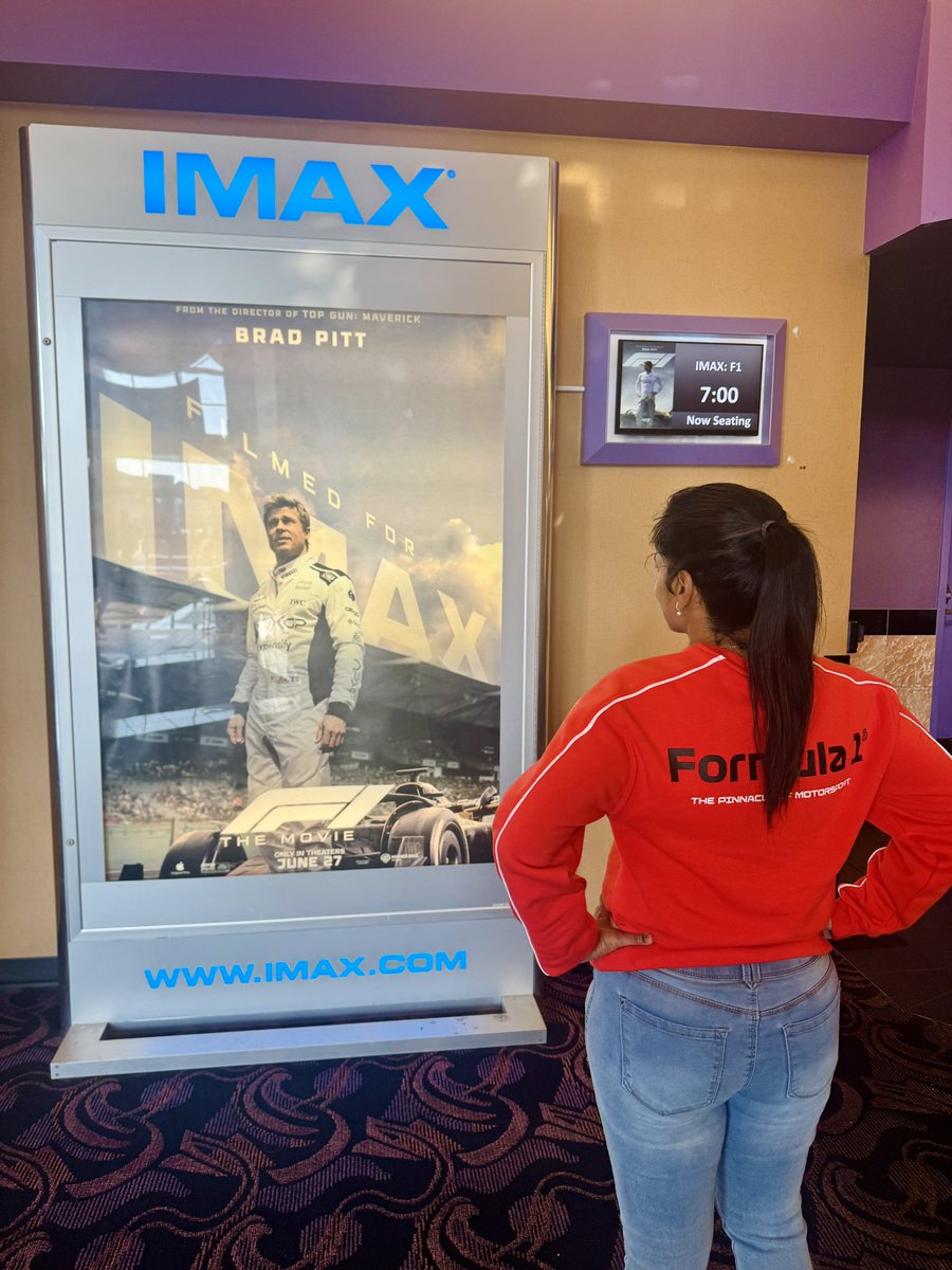gudvibes1ly's tweet image. This one’s for the F1 soul 🏎️🍿 🏁 
Let’s go Brad Pitt #IMAXExperience
 #f1movie