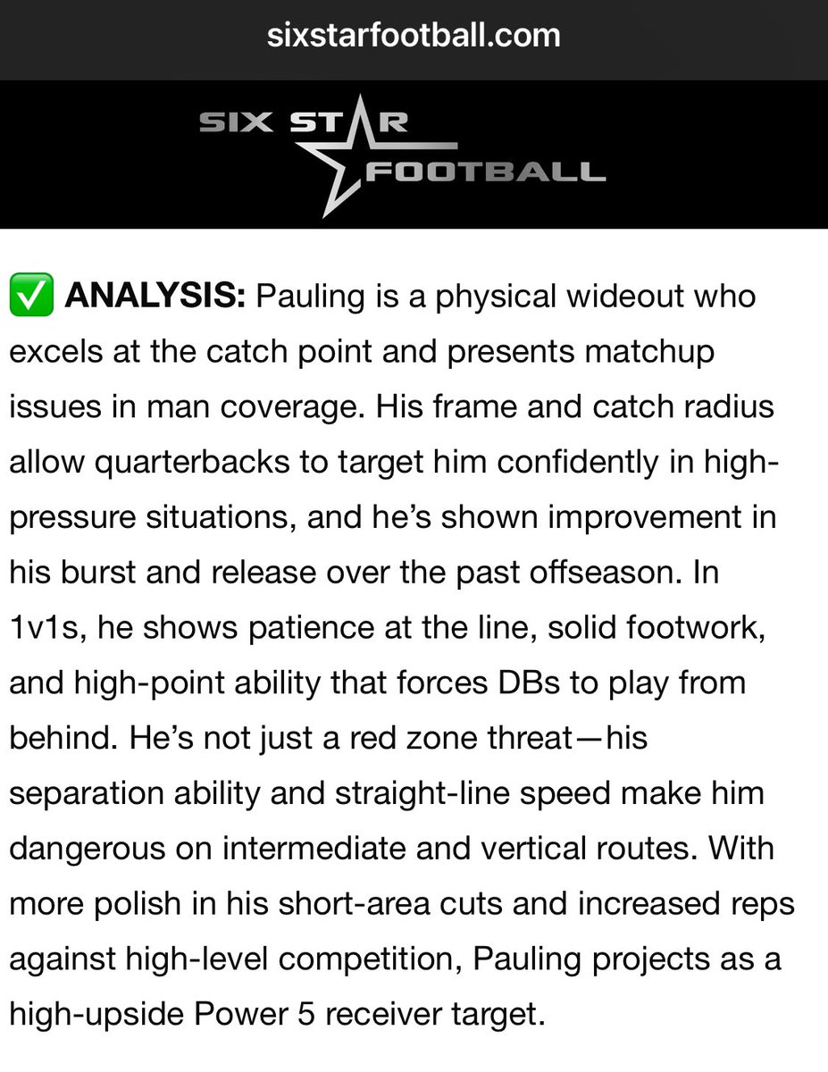 Jayden Pauling (@jaydenpauling_) on Twitter photo Thank you <a href="/sixstarfootball/">Six Star Football | PLUS+</a> for the mention! ๐ช๐ฝ๐
<a href="/keronjones9/">Keron Jones</a> <a href="/RadoFootball/">Silverado Football</a> <a href="/premiumsportsla/">Premium Sports</a> <a href="/PrepRedzoneCA/">Prep Redzone California</a> <a href="/247Sports/">247Sports</a> <a href="/Rivals/">Rivals</a> <a href="/BlairAngulo/">Blair Angulo</a> <a href="/BrandonHuffman/">Brandon Huffman</a> <a href="/GregBiggins/">Greg Biggins</a> <a href="/adamgorney/">Adam Gorney</a> Thank you <a href="/sixstarfootball/">Six Star Football | PLUS+</a> for the mention! ๐ช๐ฝ๐
<a href="/keronjones9/">Keron Jones</a> <a href="/RadoFootball/">Silverado Football</a> <a href="/premiumsportsla/">Premium Sports</a> <a href="/PrepRedzoneCA/">Prep Redzone California</a> <a href="/247Sports/">247Sports</a> <a href="/Rivals/">Rivals</a> <a href="/BlairAngulo/">Blair Angulo</a> <a href="/BrandonHuffman/">Brandon Huffman</a> <a href="/GregBiggins/">Greg Biggins</a> <a href="/adamgorney/">Adam Gorney</a>
