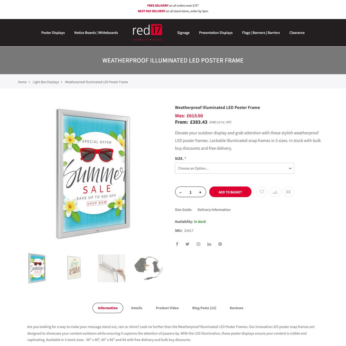 Weatherproof Illuminated LED Poster Frame: red17.co.uk/weatherproof-i…