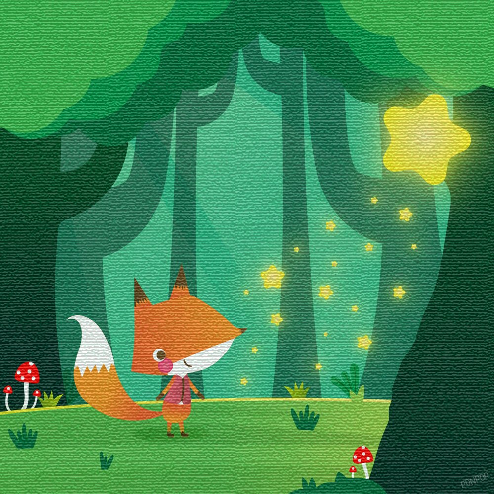 "In the quiet heart of the woods, even the tiniest glow can light the way to the biggest dreams."

PONPOP LITTLE STORY