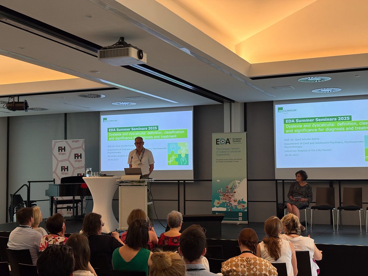 Day two of our summer seminars in Vienna now starts with a keynote from Professor Gerd Schulte-Körne on”Dyslexia and dyscalculia: definition, classification and significance for diagnosis and treatment”. 
The seminars are held in collaboration with @phwien10