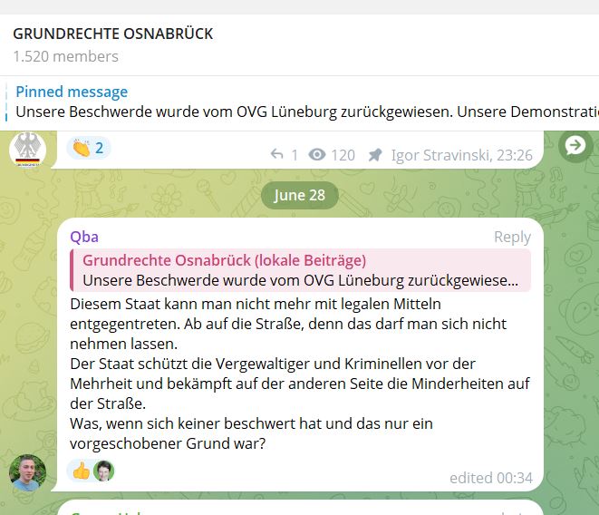 Ist das, nach § 111StGB, schon ein Aufruf zu Straftaten? #Osnabrück #grundrechteosna