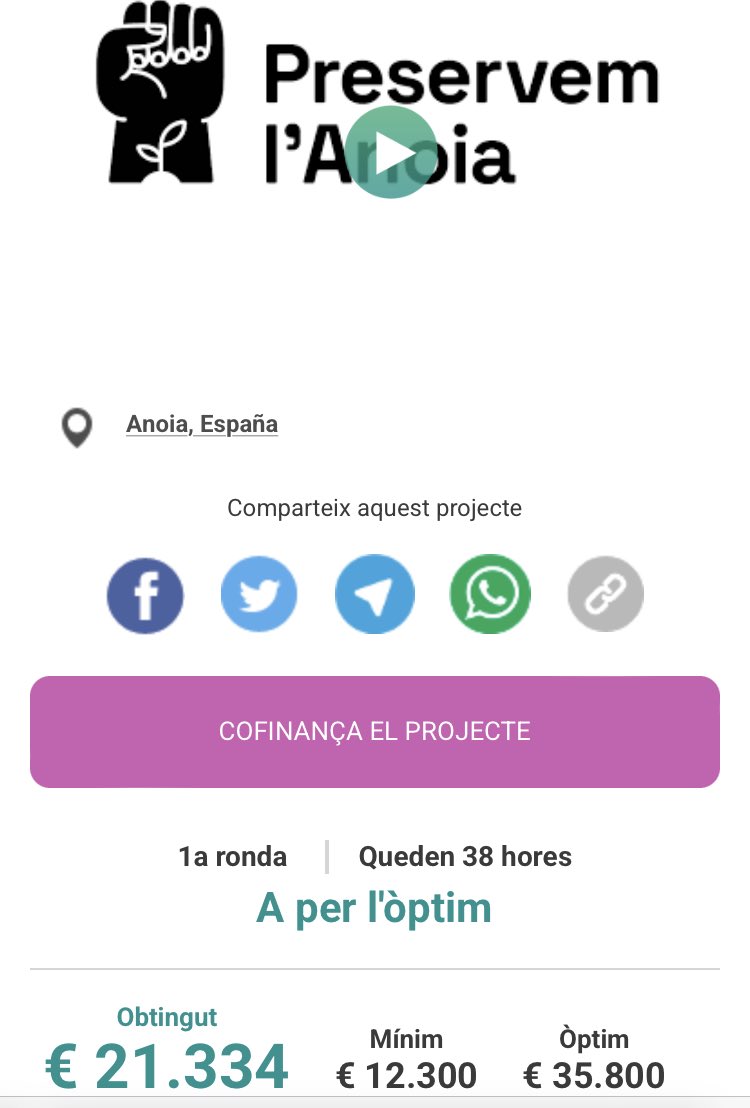Falten poques hores per acabar la 1a ronda. 
De moment hem aconseguir 21.000€.

Encara falta una mica més però estem contens de la vostra implicació.

Si encara no ho has fet, avui és el dia‼️ #Implicat