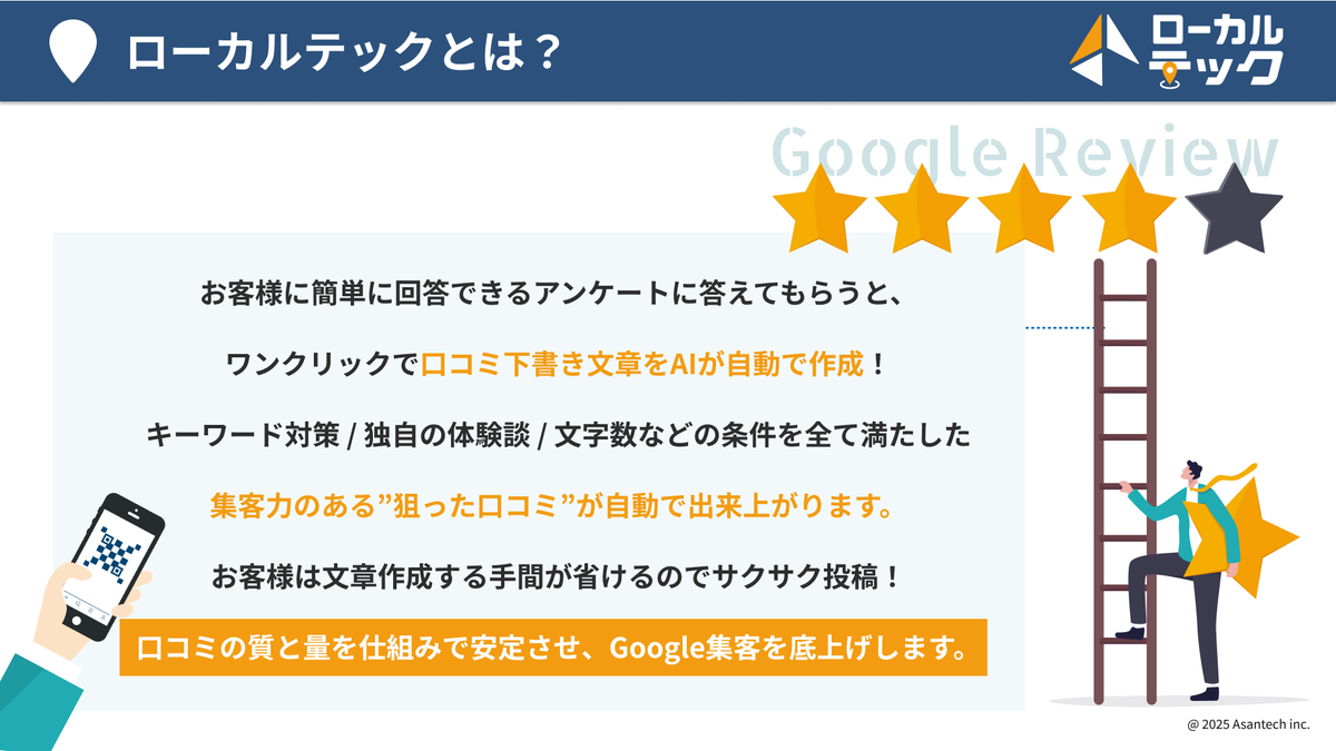 hiro_32i's tweet photo. ＼最強MEOサービス「ローカルテック」リリースのお知らせ📣／

MEOのクライアント支援を通じて、これまで130社・150アカウント、500人以上の現場口コミ支援してきた中で、ずっと感じていたジレンマがありました。

「もっと現場が動きやすく、確実に成果に結びつくMEOの“仕組み”をつくりたい」

でも、今あるMEOツールはどれも、私の理想・顧客への価値提供とはズレている──。

そんな葛藤がずっとありました。

現場が動かなければ、どんな戦略も意味がない。

だから弊社は「口コミをどう仕組み化するか？」に徹底的にこだわりました。

「口コミが自然と集まり、誰でもカンタンに運用でき、現場で成果がでる」

そして、それがGoogleガイドライン・景品表示法に準拠した本物であるべき・・

そんな想いで誕生した最強MEOツールが「ローカルテック」です。

リリース直後からすでに反響多数。導入5社、代理店3社
──“分かる人”にはもう響いています。

本気で集客の未来を変えたい方へ。弊社はMEO支援を全身全霊で取り組みます。

✅ ローカルテックでできること
・アンケートから口コミ下書き文章をAIが作成サポート
・お客さんはワンクリックで口コミ投稿可
・アンケート結果の「顧客の声」の傾向をデータで可視化
・MEO検索順位・閲覧数の自動計測
・AIによる口コミ返信機能（多言語対応）
・口コミ投稿率、リピート率を高めるオリジナルのクーポン発行
・特典ルーレット、ガチャガチャ機能
・公式LINEとの自動連携でリピート促進

などなど・・

上記に加えて、

・現場での口コミコンサルティング、研修
・Google評価を上げる運用代行
・SEOも踏まえたGoogleトータル支援

などをパッケージ化し、集客の課題解決に貢献します。

細かなサービス詳細については、追々発信していく予定です。

そして、今後は一緒にMEO業界を盛り上げる仲間もどんどん増やしていきたいと考えています。

具体的な取り組みについては、乞うご期待！