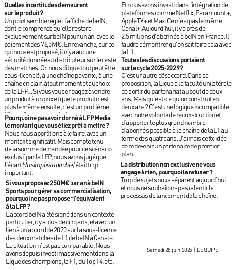 Diffusion de la L1 : "Canal+ jette l'éponge."