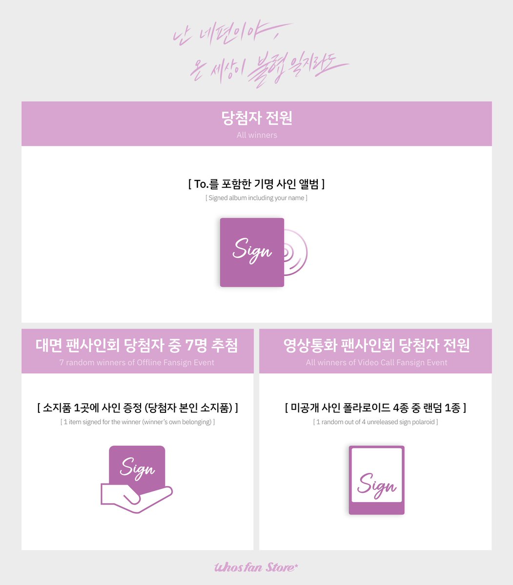 @Weekly_QWER: Among the winners of the face-to-face fan signing event, 7 people will be selected by lottery to receive autographs on their belongings #QWER #큐떱 #ㅋㄸ #눈물참기 #Dear