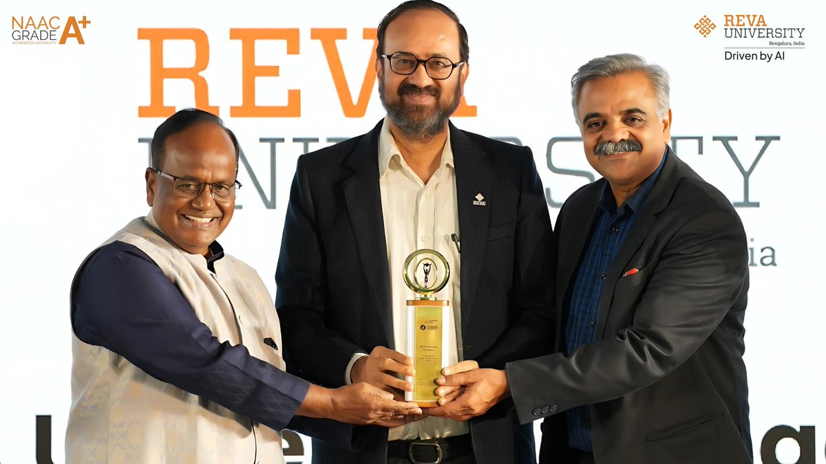 REVA University has been honoured with the prestigious “Driven by AI: Digital Transformation Leader” award at the Outlook Business Spotlight – Enterprise &amp; Leadership Awards 2025.

This recognition reaffirms our commitment to innovation, future-focused education and building an