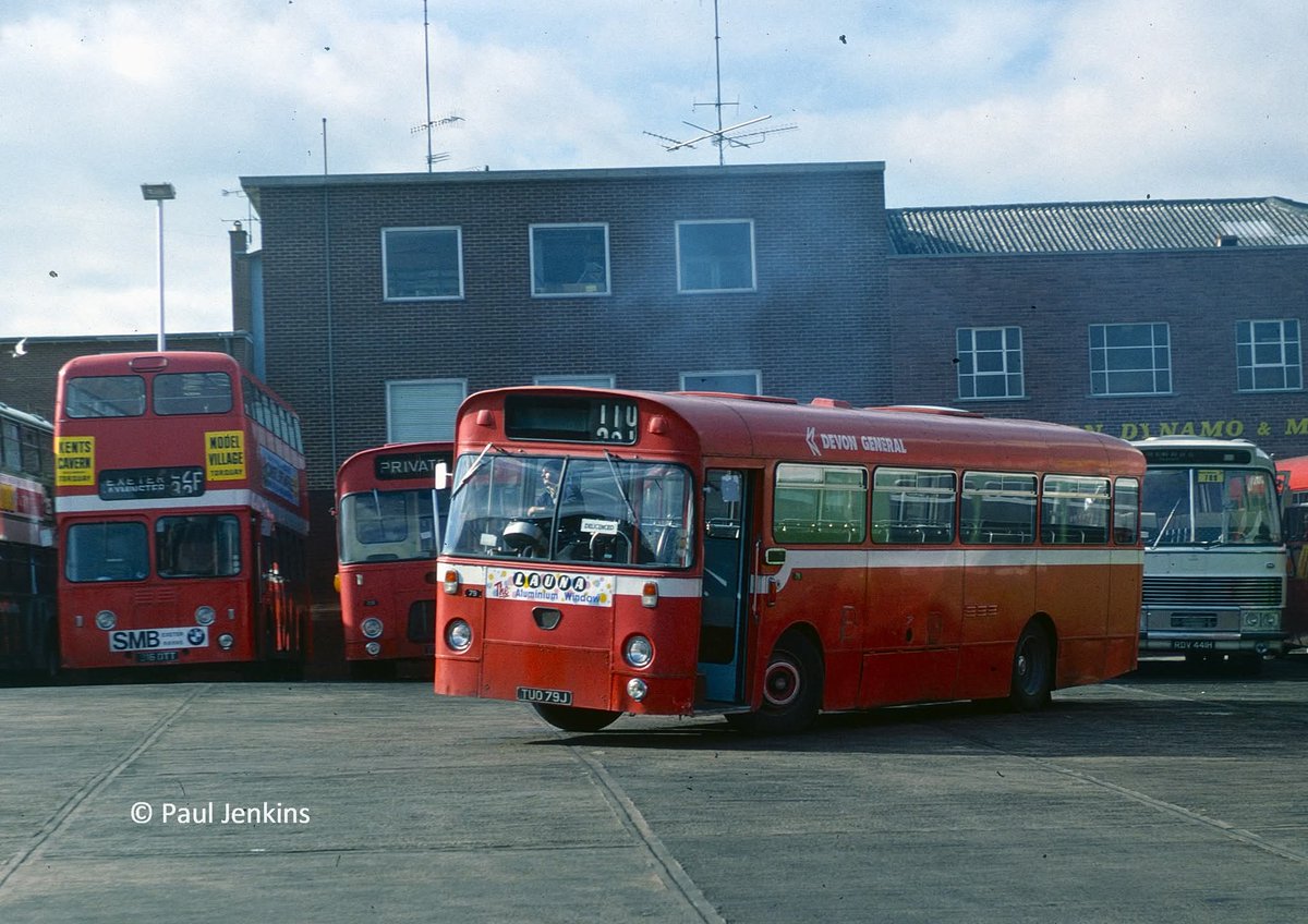 Devon General's AEC Reliances were all withdrawn by the end of 1980. One of the last was TUO 79J, which had been reinstated in September after a period out of use. It's seen here at Belgrave Road depot in Exeter whilst being prepared for service.
Picture credit: Paul Jenkins
