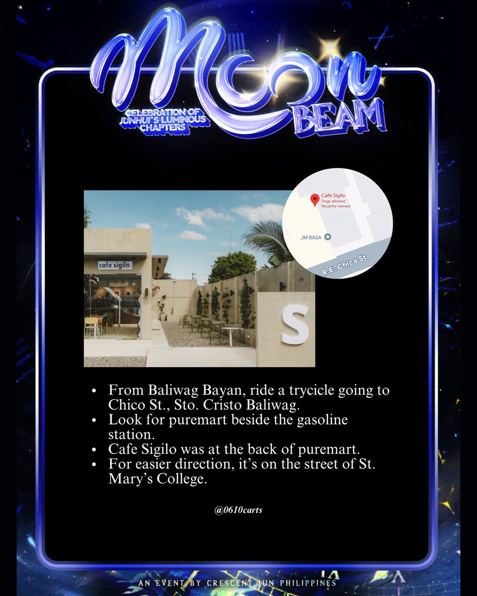 0610carts's tweet photo. D-1 🥳
Here is our 𝘾𝙤𝙢𝙢𝙪𝙩𝙚𝙧'𝙨 𝙂𝙪𝙞𝙙𝙚 to Cafe Sigilo!
You can send us a DM if you have question/inquiries! See you there!
#MoonbeamJun
#Jun_Luminous_Years
#CSE_0610carts https://t.co/gsALpM8F3b