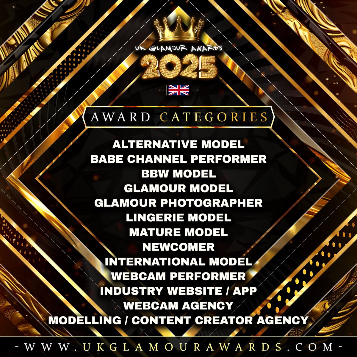 20 categories. All about your creativity and energy.

⚡ Claim it”, “🔥 Big vibes”, “🪐 Community love” 

Apply now at: ukglamourawards.com