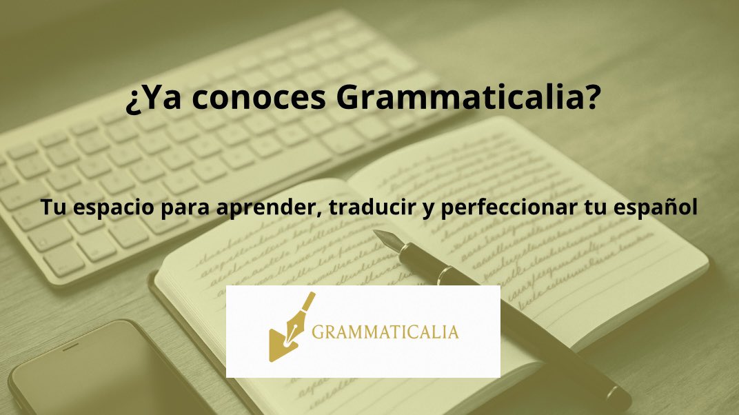 ¿Ya conoces Grammaticalia?

Traducción, escritura, corrección, formación...

Un espacio para aprender y crecer en español 🌍

👉 grammaticalia.com
#traducción #español #Grammaticalia #lenguas #formaciónonline