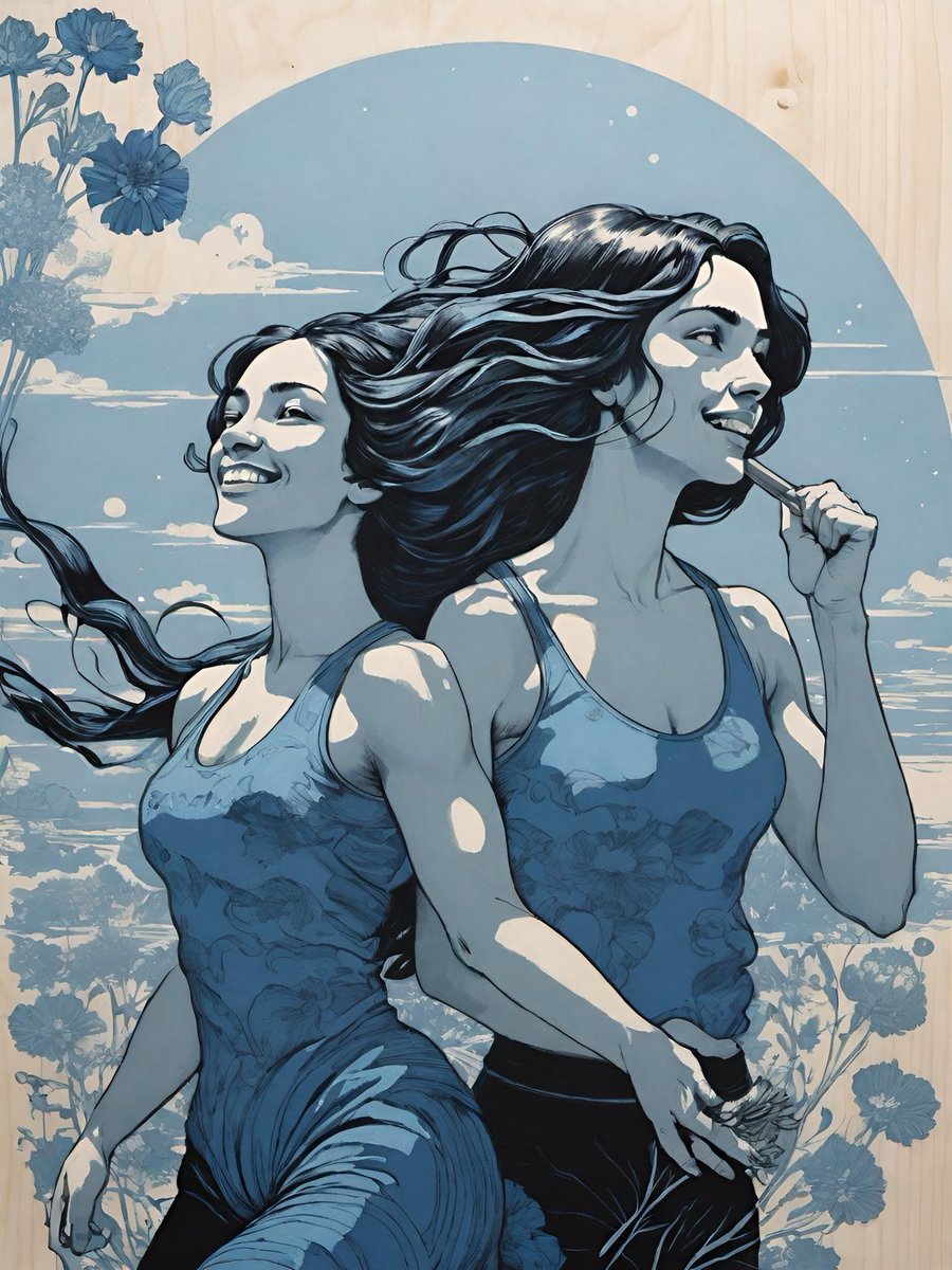 's tweet image. Blue art