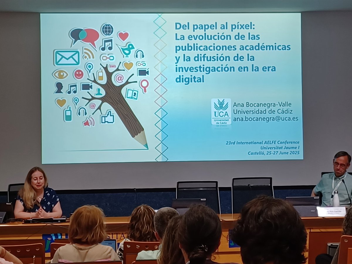 Wonderful plenary by Professor Ana Bocanegra (former Ibérica editor) at this year's #AELFE conference at the Universitat Jaume I