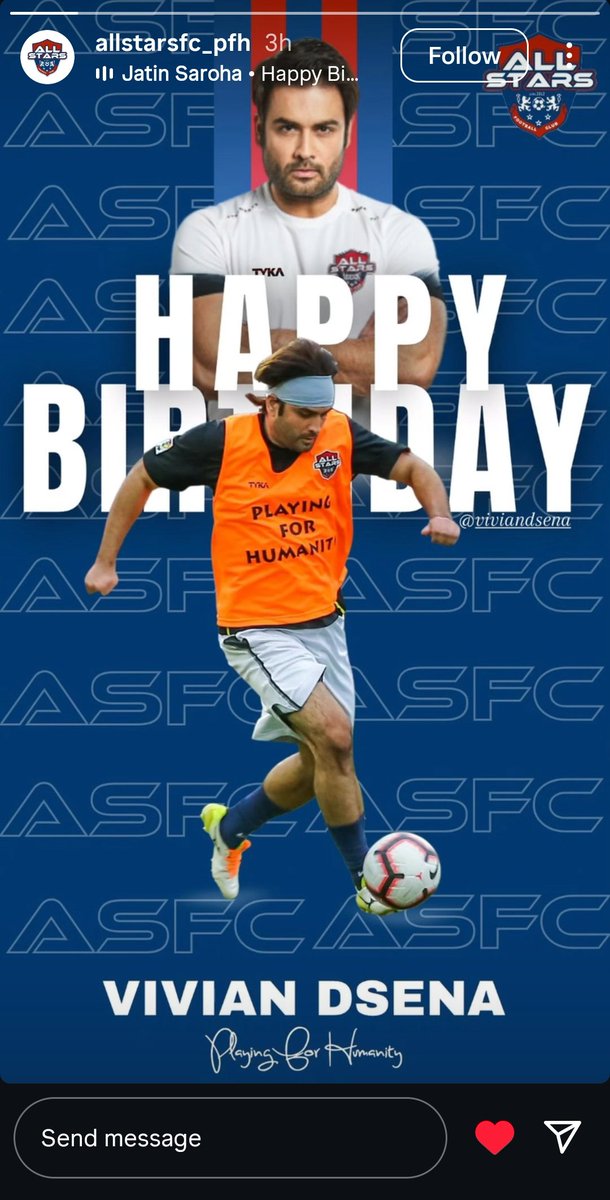 All Stars Football Club (ASFC) wishes Vivian a very happy birthday:)

HBD ITV KING VIV DSENA

#HAPPYBIRTHDAYVD