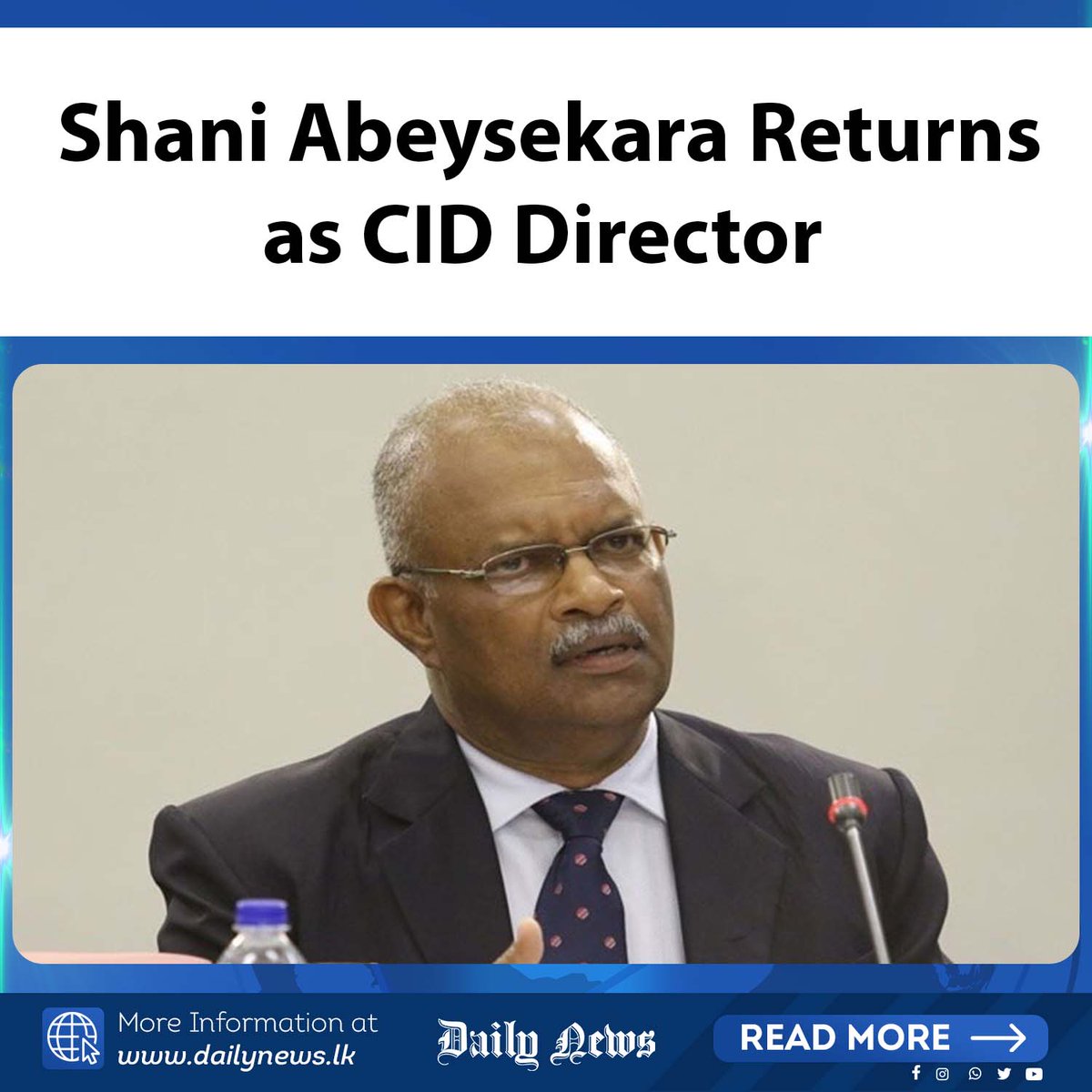 DailyNews_lk's tweet photo. Shani Abeysekara Returns as CID Director
#lka #ShaniAbeysekara #CIDSriLanka #PoliceCommission #NPPGovernment #PoliceReappointment
https://t.co/0Vut0wqJlg https://t.co/Ew8xL78dnJ