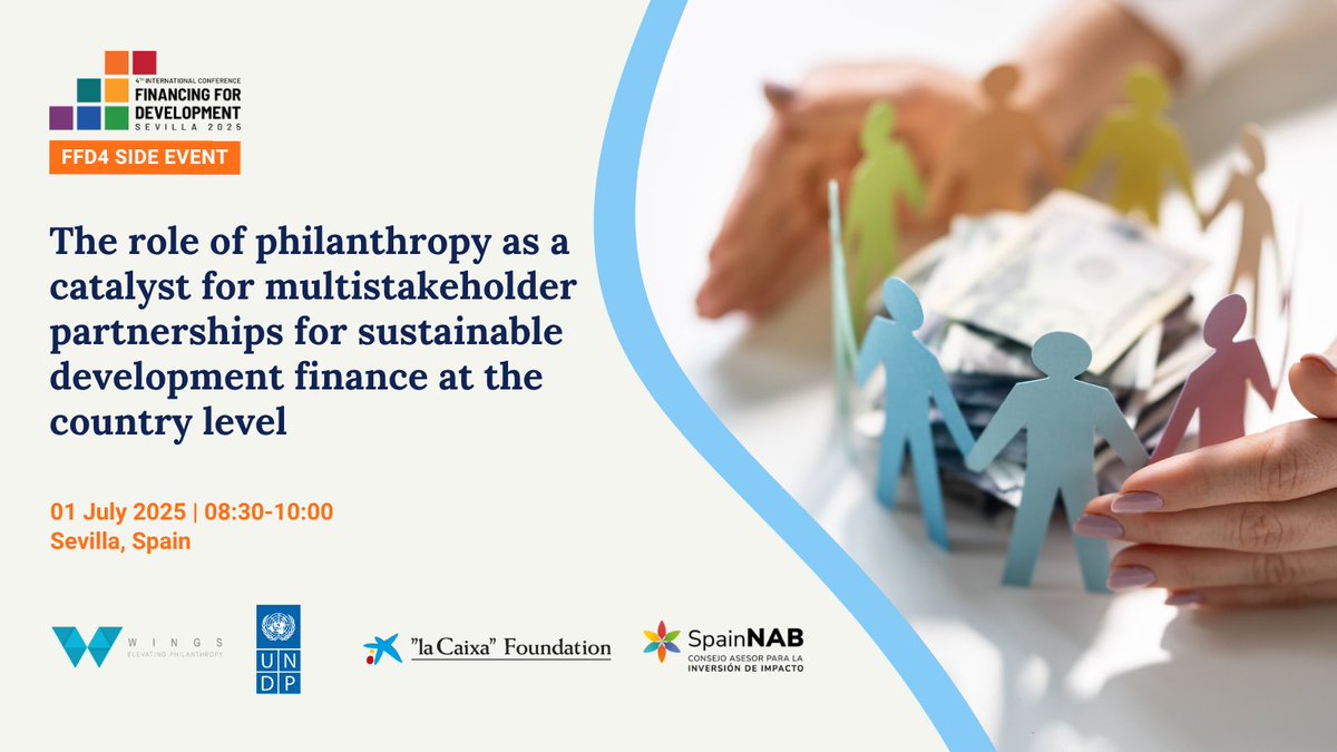 INFFfacility's tweet image. Philanthropy brings more than just capital; they bring vision, agility & influence🌱
Join us at the #FfD4 side event to explore how philanthropy can catalyse blended finance & partnerships thru #INFFs!
🗓️ 1 July | 8:30 CEST
📍 Sevilla (Rm side event 8)
🔗 inff.org/event/ffd4-sid…