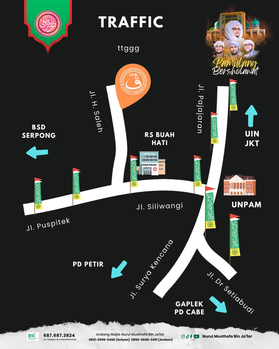 PAMULANG BERSHOLAWAT MAJLIS NURUL MUSTHOFA BIN JA'FAR

Malam ini, Sabtu 28 Juni 2025
Pkl 20.00 WIB - Selesai (Ba'da Isya)

Bertempat di
Jl. H. Saleh, Benda Baru
Pamulang, Tangerang Selatan