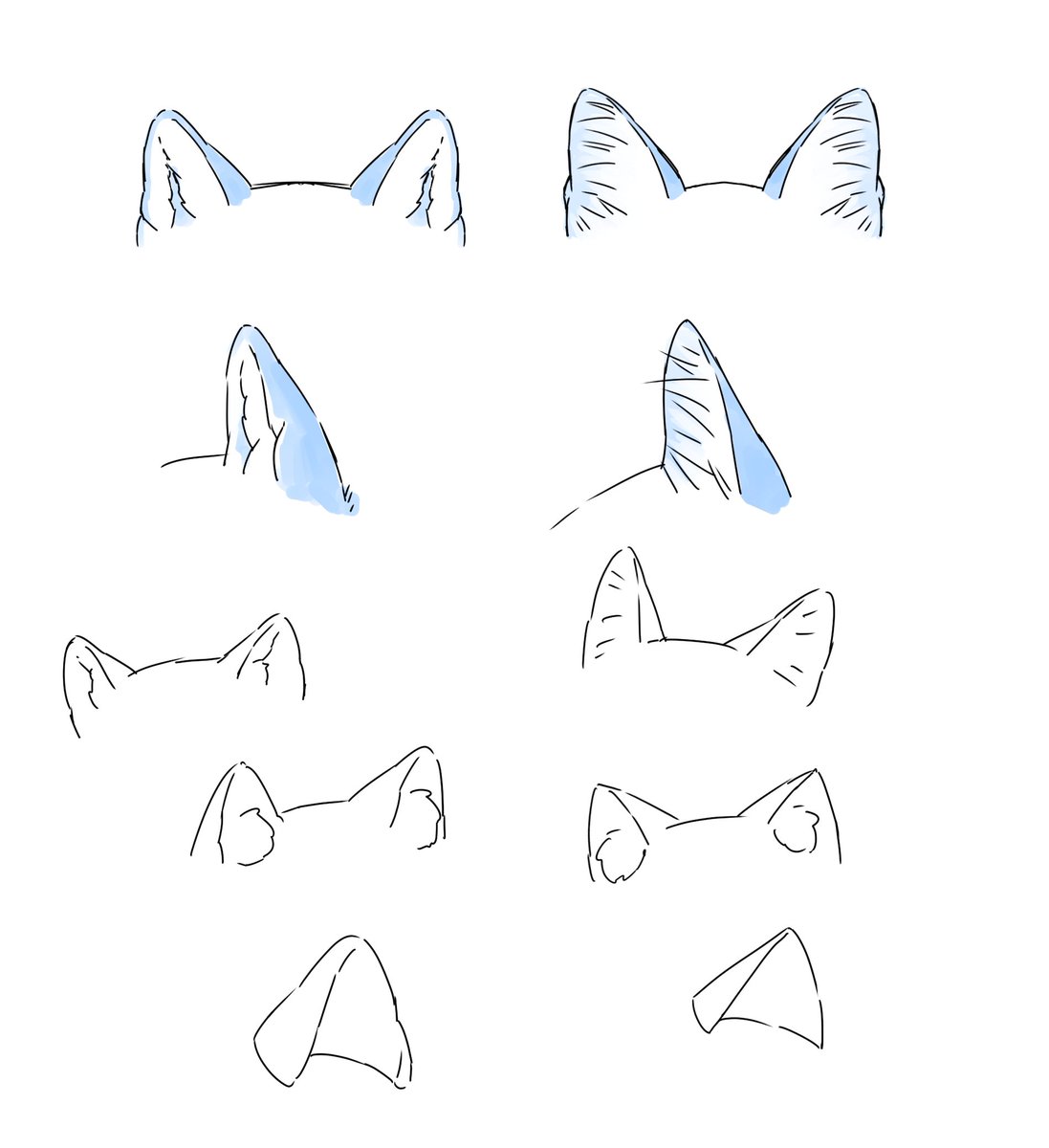 三角お耳犬猫描き分け 