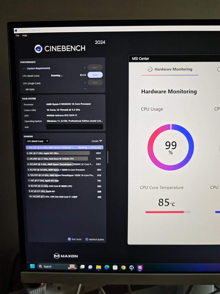 Ox4d5a's tweet image. guys is this normal cpu temp under cinebench stress test?
idle temps are 52-65
is this normal?