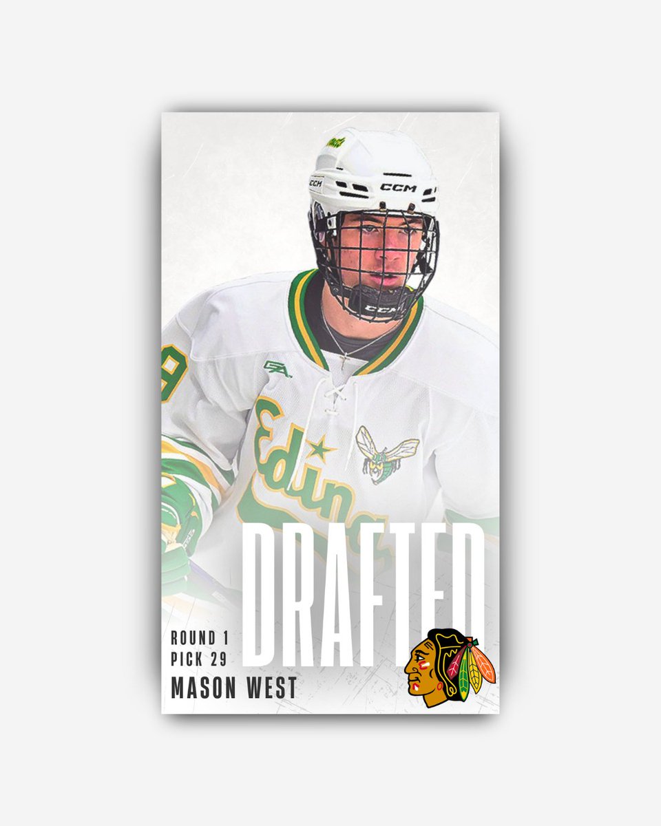Mason West goes in the first round, 29th overall to the Chicago Blackhawks in the 2025 NHL Draft! <a href="/edinahornets/">Edina Hornets</a>