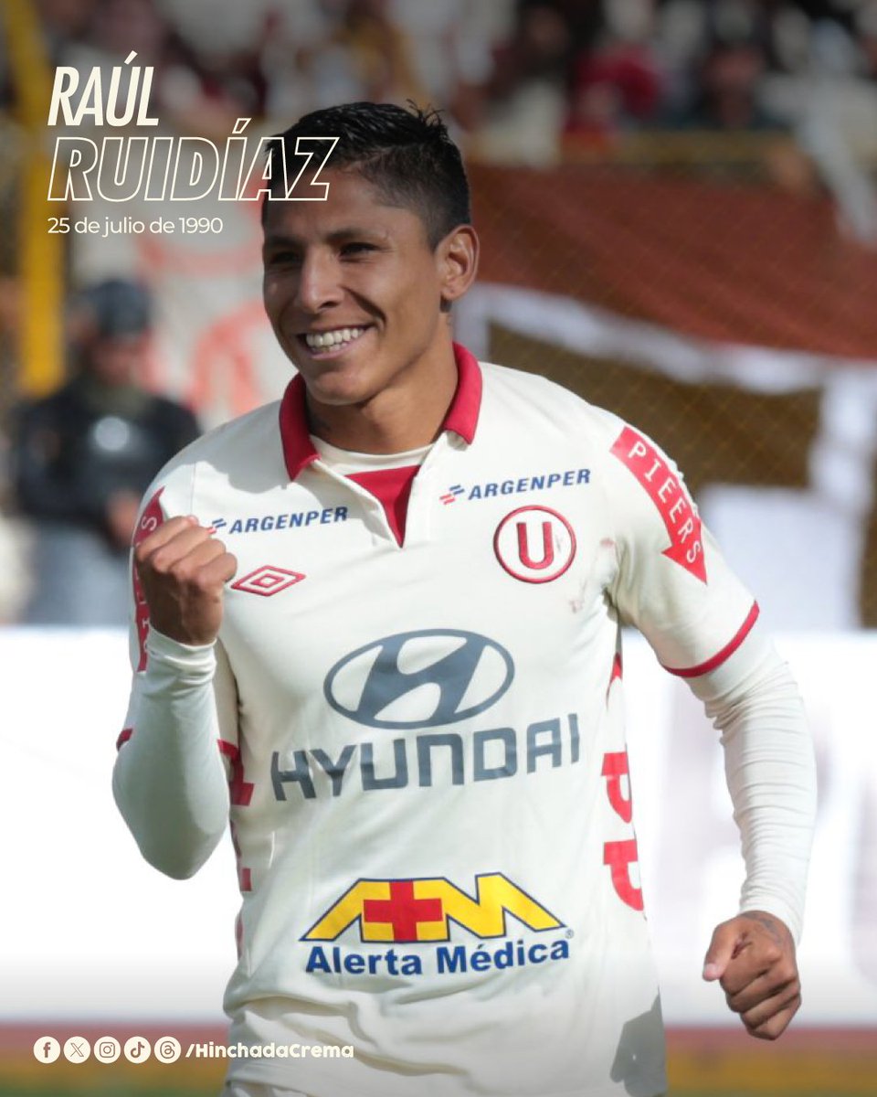 hinchadacrema's tweet image. Hoy está de cumpleaños Raúl Mario Ruidíaz Misitich, exdelantero de Universitario (2009 - 2011, 2013 - 2016) y campeón nacional en el 2009 y 2013.
¡Feliz cumpleaños, «Pulga»! ⚽🎯🔝🎂