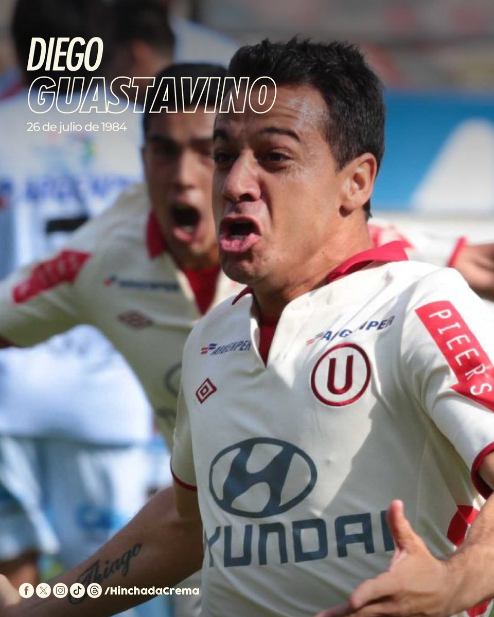 hinchadacrema's tweet image. Hoy está de cumpleaños Diego Guastavino, mediocampista uruguayo que jugó en Universitario en los años 2013, 2016 y 2017. Fue campeón nacional con la camiseta crema en el 2013 y ganador del Torneo Apertura 2016.
¡Feliz cumpleaños, «Guasta»! 🎂🎉