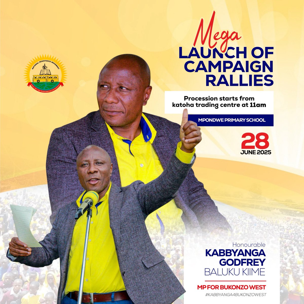 KabbyangaB's tweet image. This is the day that the Lord has made! After successfully being Nominated, together with my campaign team, I will launch our campaign rallies today at Mpondwe Primary school in Mpondwe-Lhubiriha Town council, Bukonzo County West. I invite all our people to come and attend.