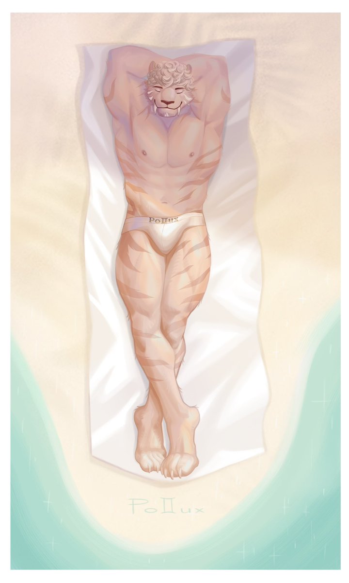 pollux147896's tweet photo. Wanna join him? 🏝️☀️

@bublelery  did an amazing job with my commission! Hope to have more art with them in the future! 🤎🤎

#furry #Fursona #Pollux #PolluxCastor #furrycommission #sabertooth https://t.co/J7Z8RTu4ha