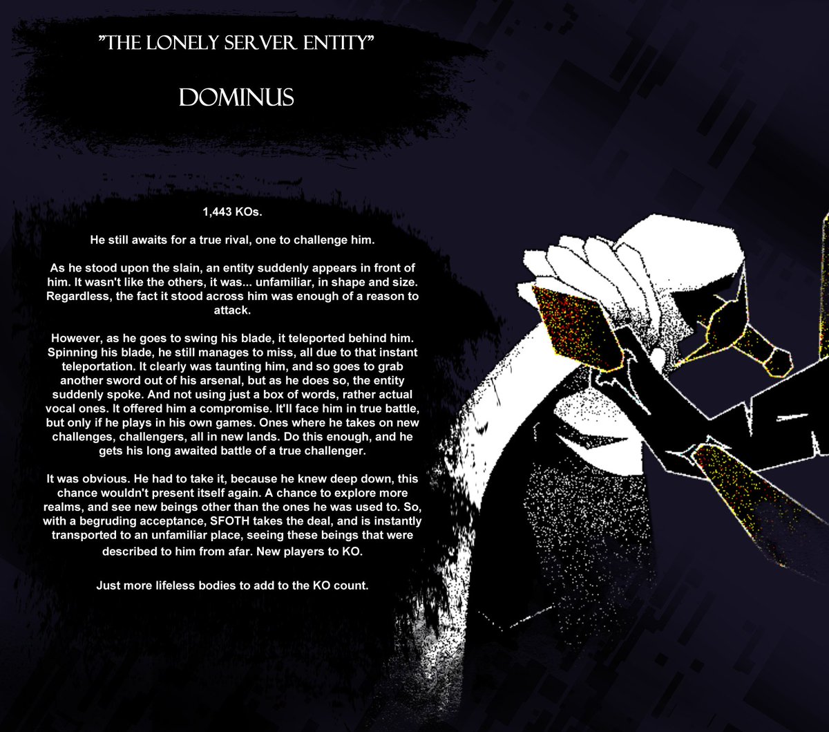 Chained_Fates's tweet image. Going down memory lane, these info pages were made in December as a sort of mock-up lore
Metal was never planned for the game or will appear by the way, he was just used as a lore example
Goes without saying but these info pages for Dominus and Jerry are outdated
#ChainedFates