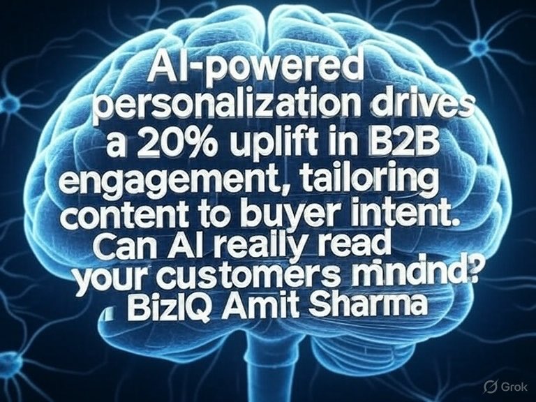 amitsharma_live's tweet image. One-size-fits-all marketing is dead. @HubSpot reports AI-powered personalization drives a 20% uplift in B2B engagement, tailoring content to buyer intent. 

Can #AI really read your customer’s mind?#HyperPersonalization #B2BMarketing

Join BizIQ Group: chat.whatsapp.com/EQsars35drv2or…