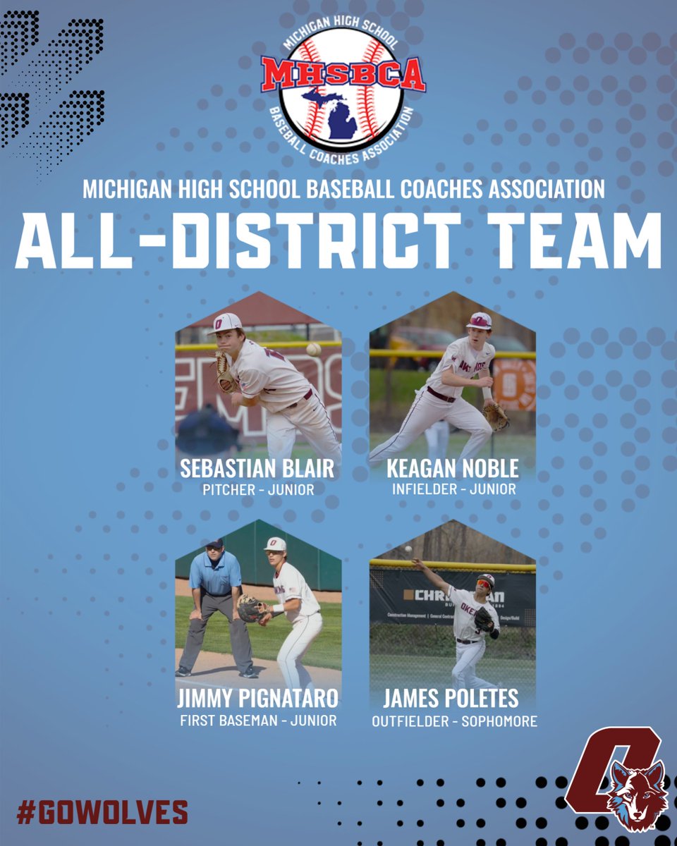 Congrats to our 4 Varsity athletes who were named to the <a href="/MHSBCA1/">MHSBCA</a> Division 1 All-District Team!  

#GoWolves